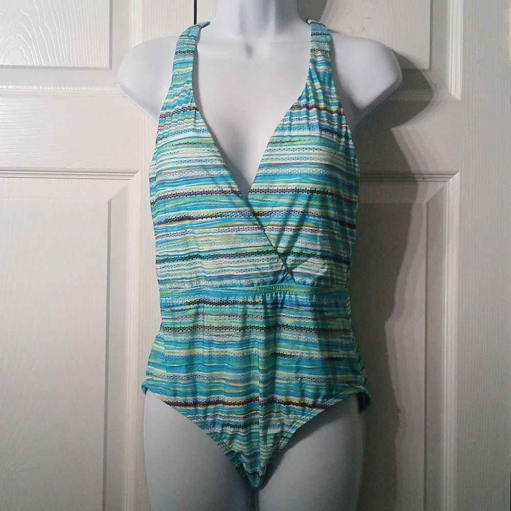 Jantzen Mayan Reef Cool Wrap one piece swim suit swimwear bathing suit  Sz 8 NWT